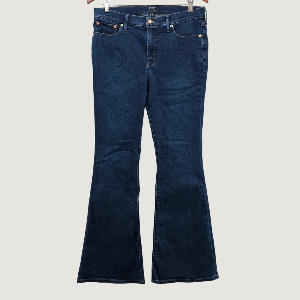 J.Crew Full Length Flare Jeans Women‎ 28 6 Dark Indigo High Rise Re-Imagined